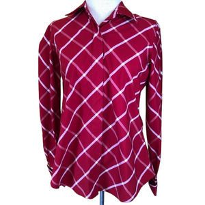 Van Heusen Red White French Cuff Button Down Shirt S